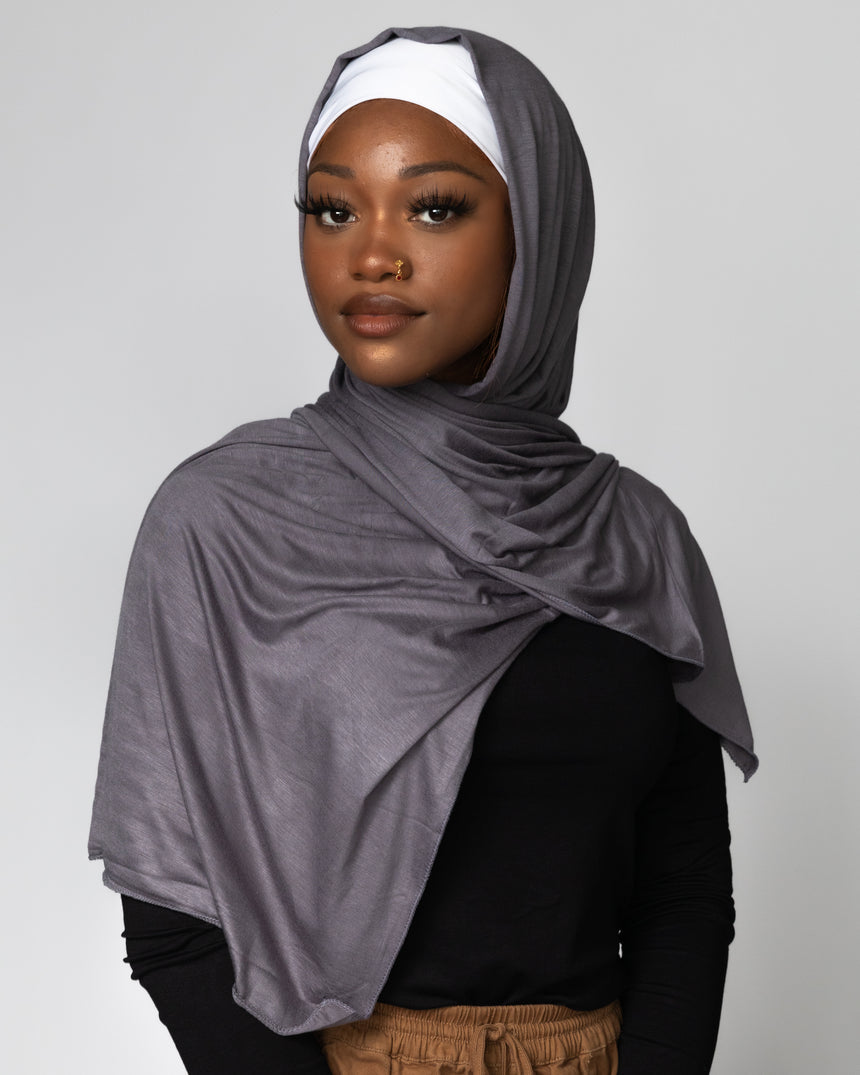 'Jersey ' Maxi Hijab - Cool Grey