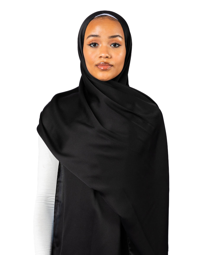 Premium Satin Hijab - Ink