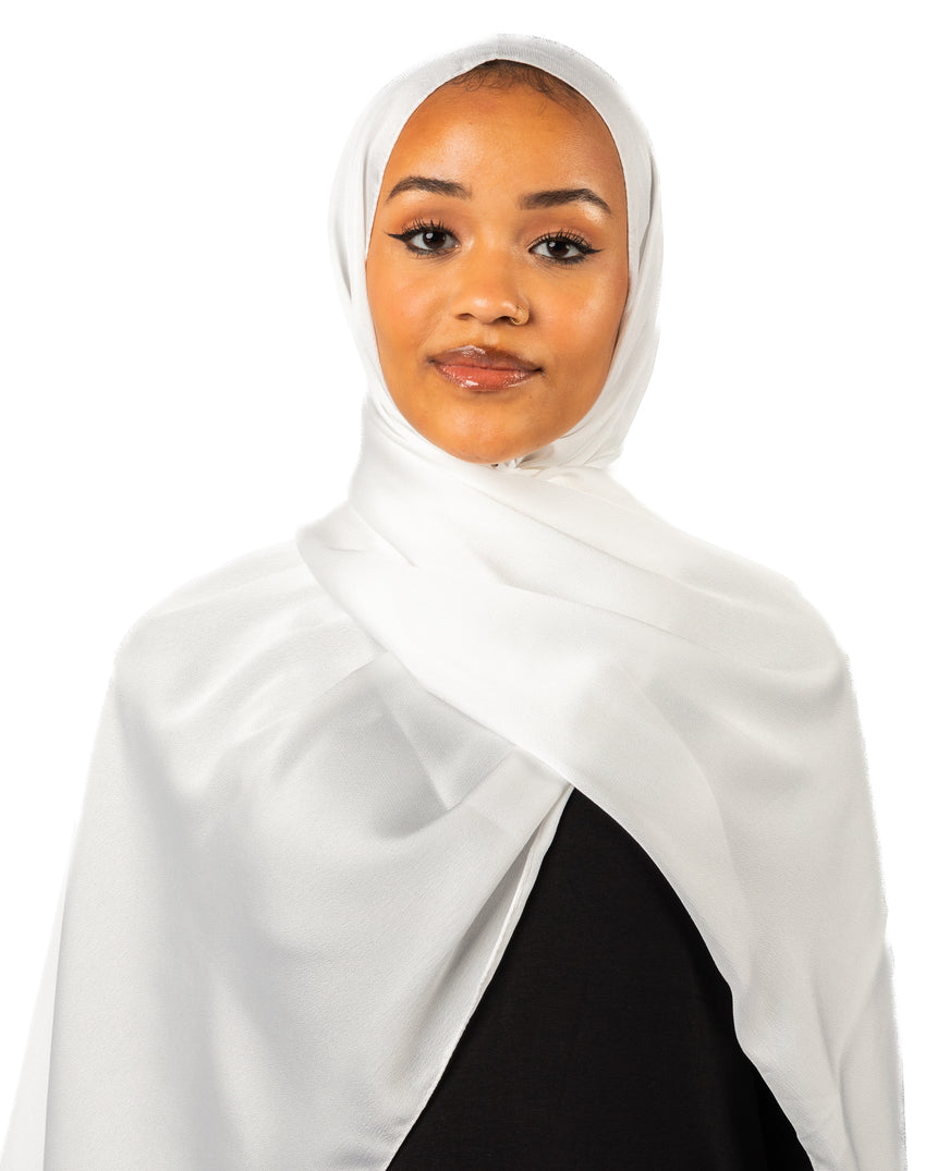 Premium Satin Hijab - Latte Foam