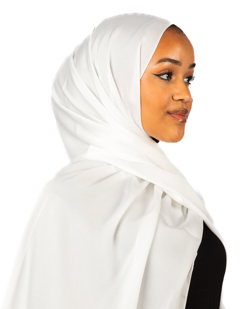 Premium Satin Hijab - Latte Foam
