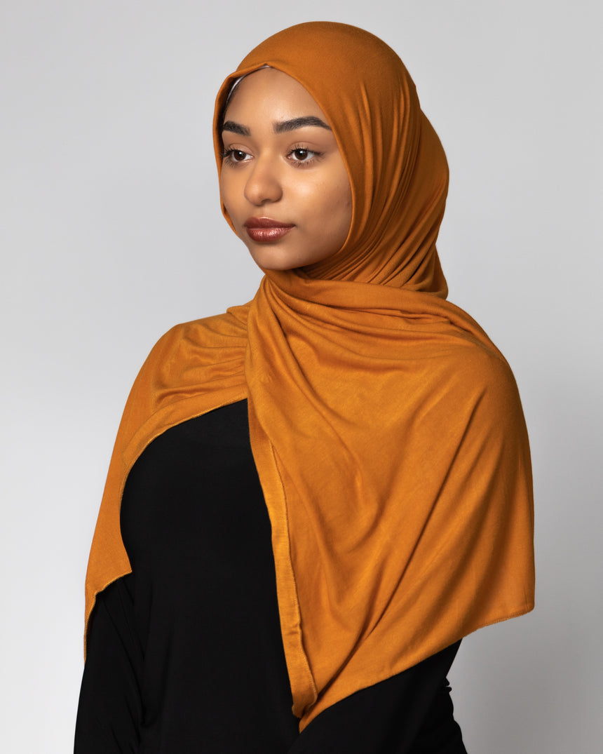 'Jersey ' Maxi Hijab - Pumpkin Seeds