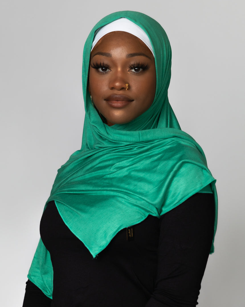 'Jersey ' Maxi Hijab - Shamrock Green