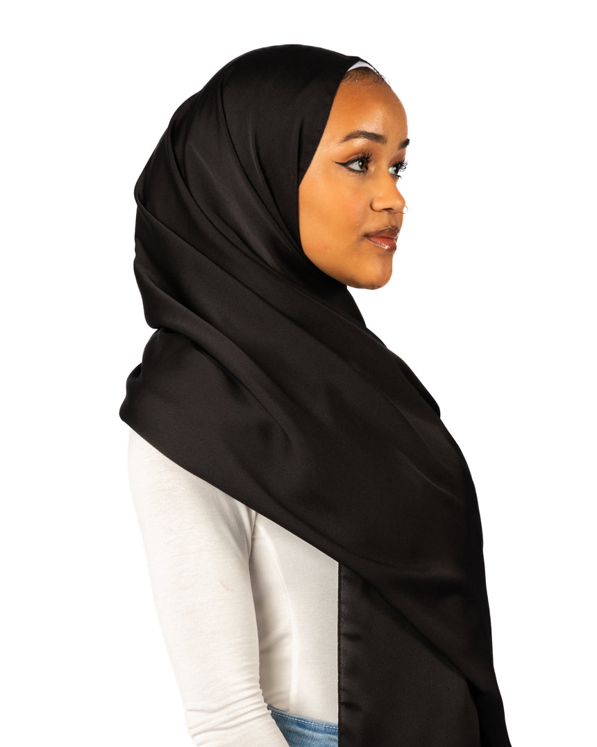 Premium Satin Hijab - Ink