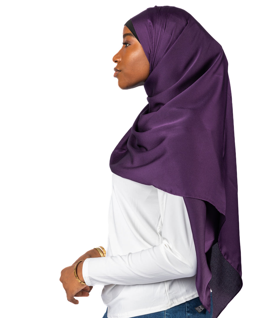 Premium Satin Hijab - Grape Juice