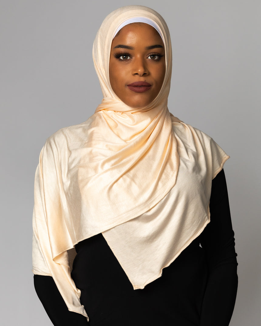 'Jersey ' Maxi Hijab - Creme De Leche