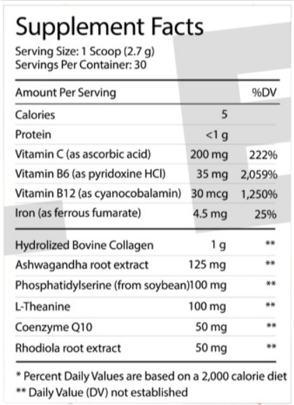 Cortisol AM Supplement Facts