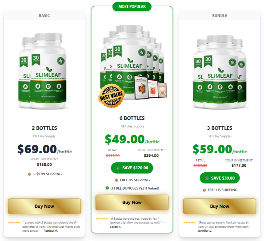 SlimLeaf Pricing