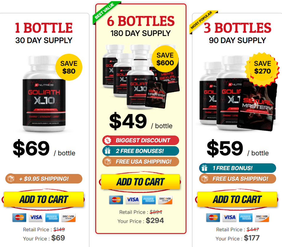 Goliath XL 10 Pricing